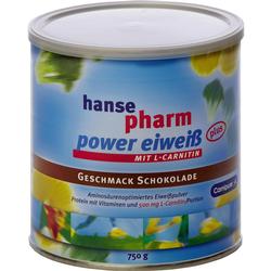 Dose mit Schokoladen-Proteinpulver 750g, Marke "hanse pharm".