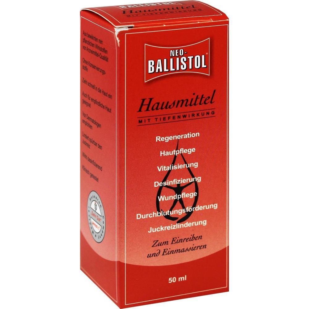 Rote Packung eines Hausmittels mit verschiedenen Anwendungsmöglichkeiten.