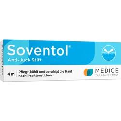 Eine blaue Packung mit einem Anti-Juckreiz-Stift gegen Insektenstiche.